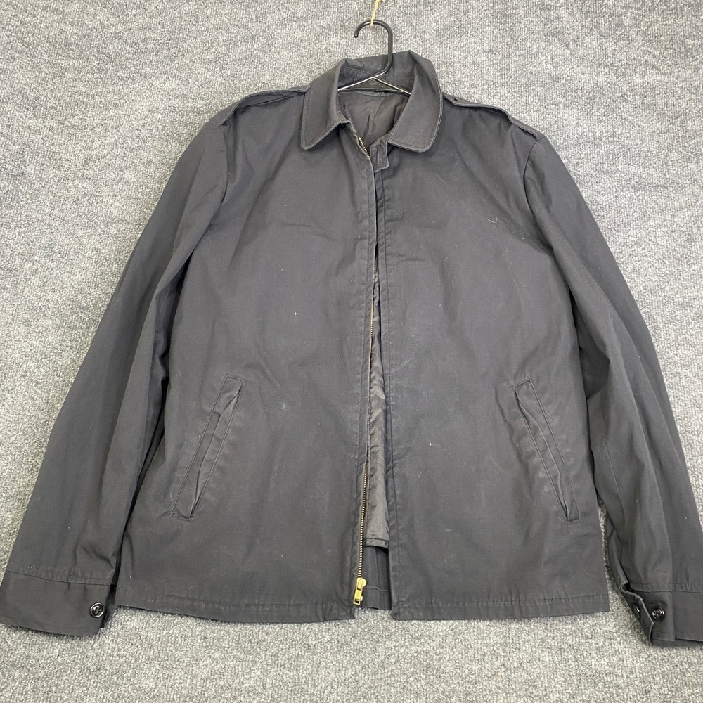 Creighton US Navy VTG Uniform Windbreaker Jacket Black Mens with Liner